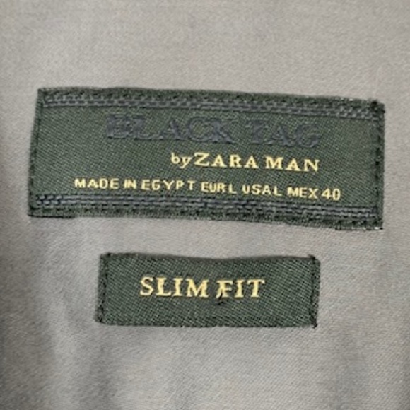Zara Man Black Label Gray Slim Fit Button Up Shirt - Picture 7 of 8